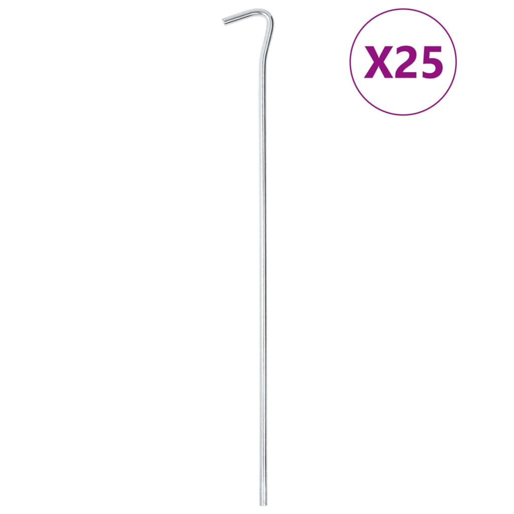 teltpløkker 25 stk. 30 cm Ø7 mm galvaniseret stål billede