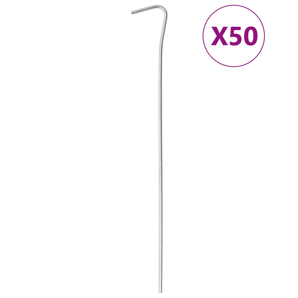 teltpløkker 50 stk. 23 cm Ø3 mm galvaniseret stål billede
