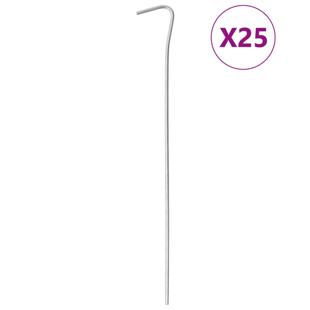 teltpløkker 25 stk. 23 cm Ø3 mm galvaniseret stål billede