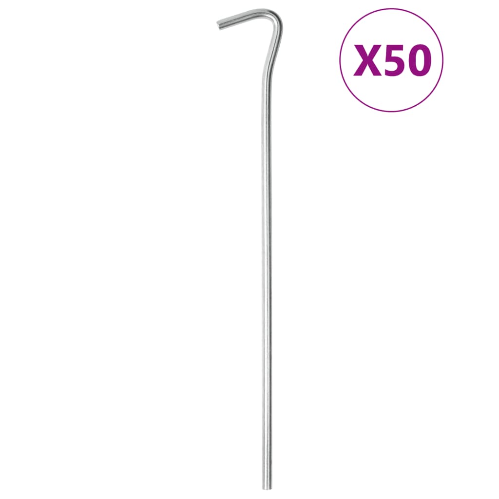teltpløkker 50 stk. 23 cm Ø5 mm galvaniseret stål billede