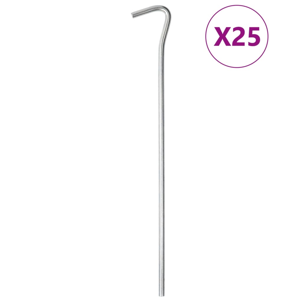 teltpløkker 25 stk. 23 cm Ø5 mm galvaniseret stål billede