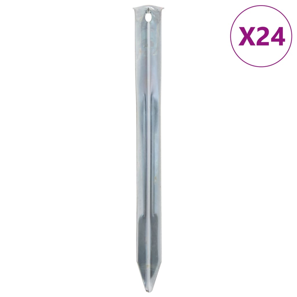 teltpløkker 24 stk. 22 cm Ø20 mm galvaniseret stål billede