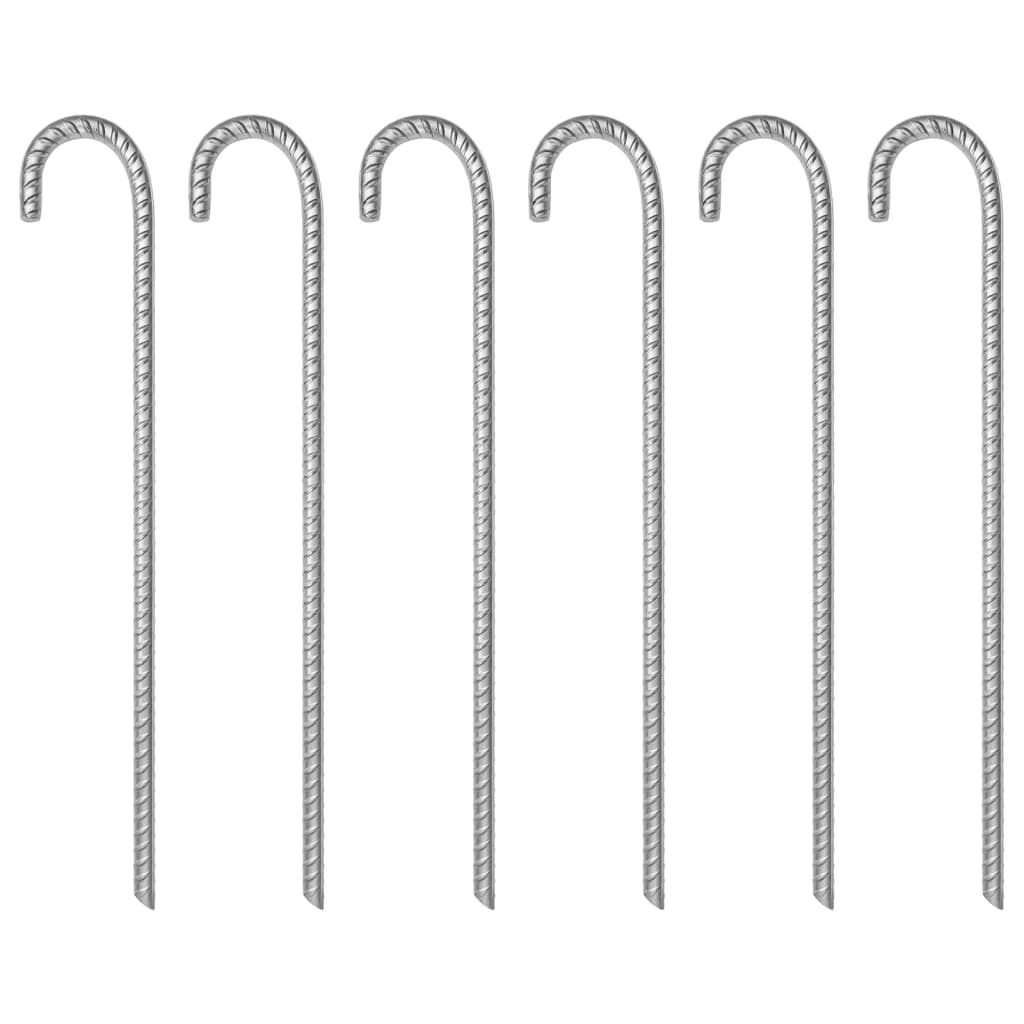 teltpløkker 6 stk. 41,5 cm Ø12 mm galvaniseret stål billede