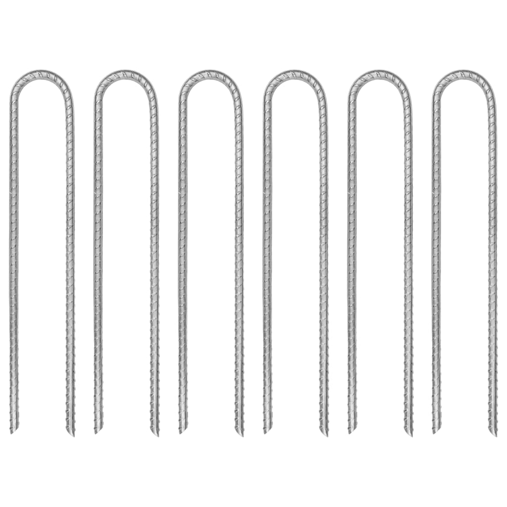 teltpløkker 6 stk. U-form 30 cm Ø7 mm galvaniseret stål billede