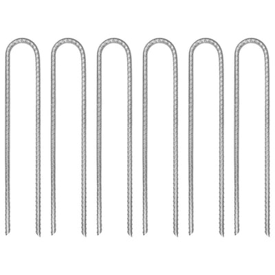 teltpløkker 6 stk. U-form 30 cm Ø7 mm galvaniseret stål