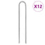 teltpløkker 12 stk. U-form 30 cm Ø7 mm galvaniseret stål