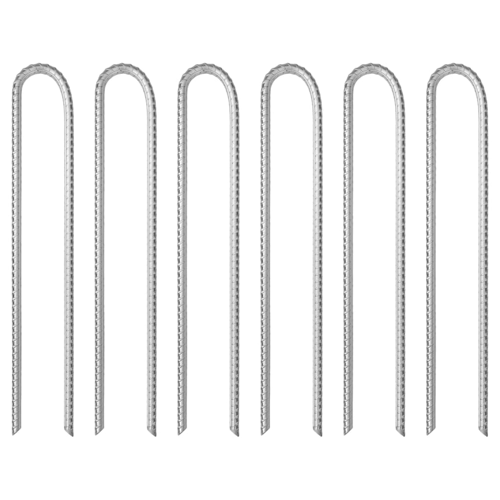 teltpløkker 6 stk. U-form 37 cm Ø10 mm galvaniseret stål billede