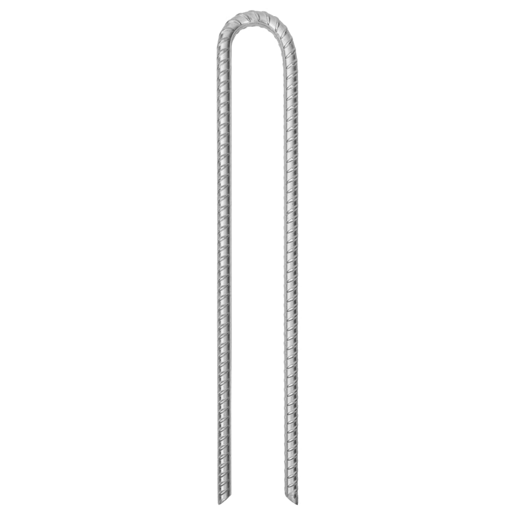 teltpløkker 6 stk. U-form 41,5 cm Ø12 mm galvaniseret stål