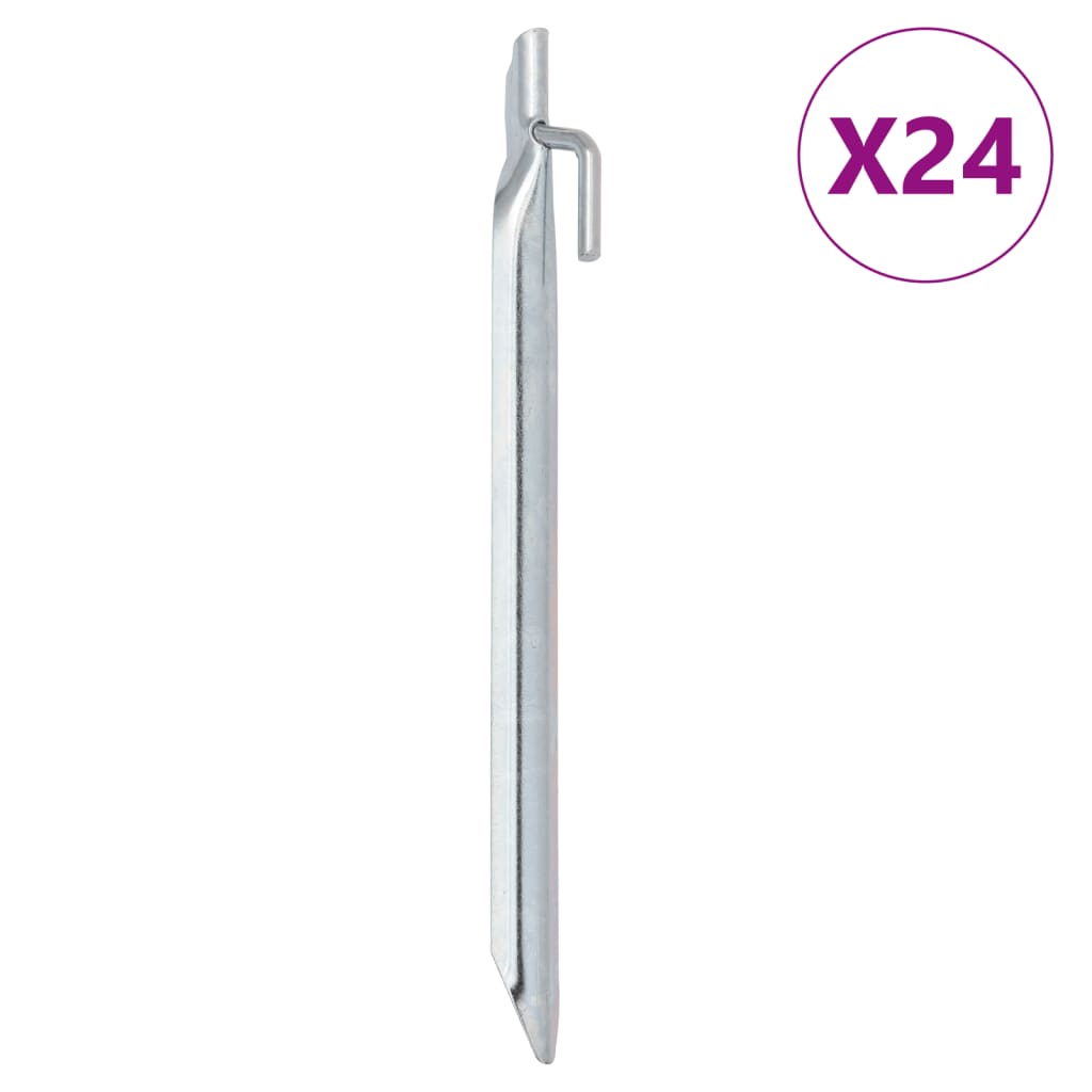 teltpløkker 24 stk. V-facon 24 cm Ø20 mm galvaniseret stål billede