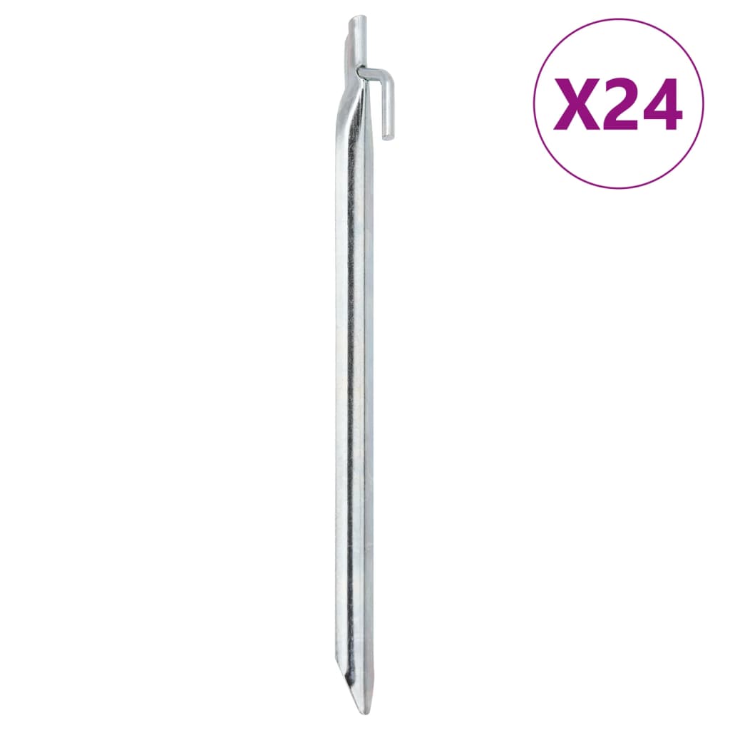 teltpløkker 24 stk. V-facon 29,5 cm Ø20 mm galvaniseret stål billede