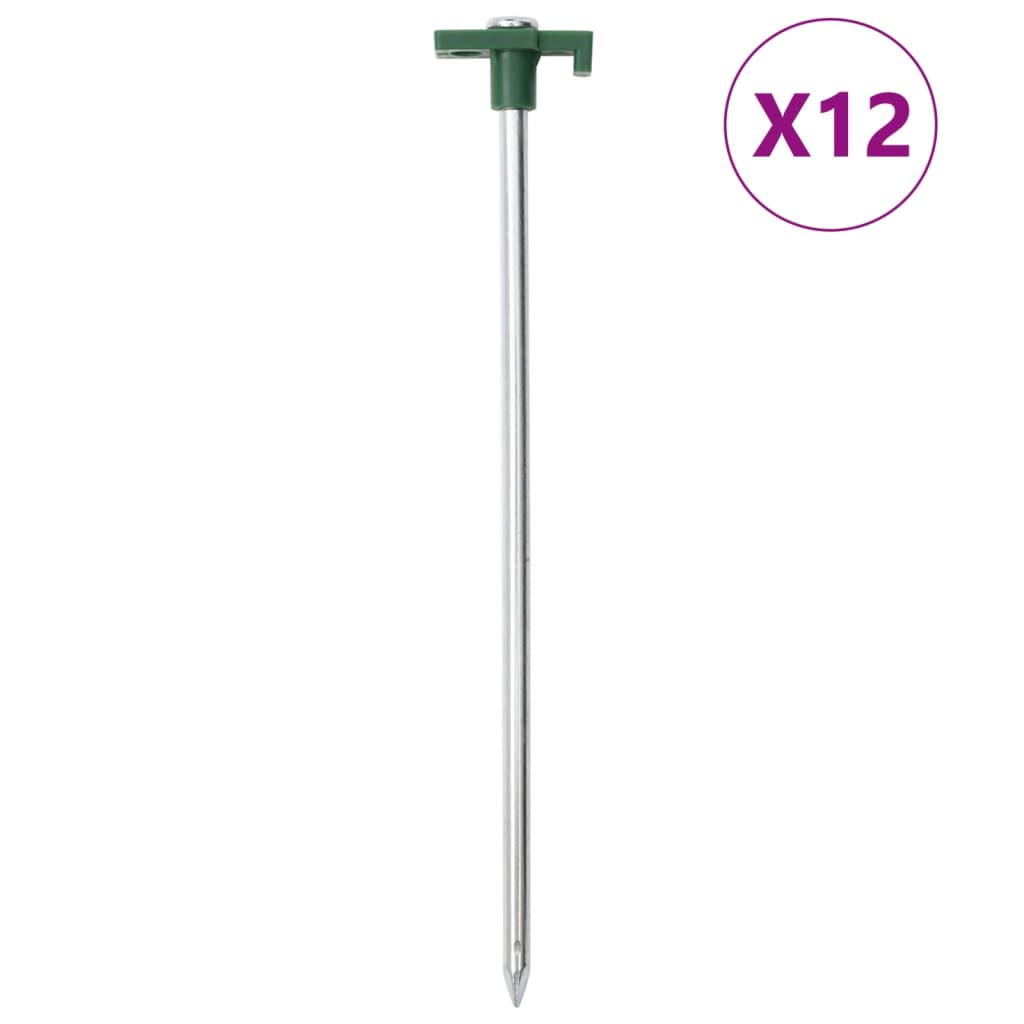 teltpløkker 12 stk. 25 cm 7 mm galvaniseret stål og PP billede