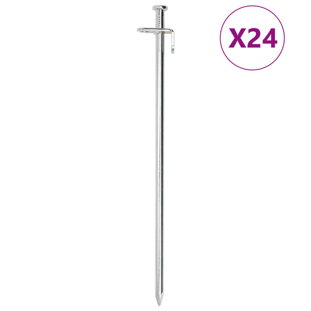 teltpløkker 24 stk. 30 cm 8 mm galvaniseret stål billede