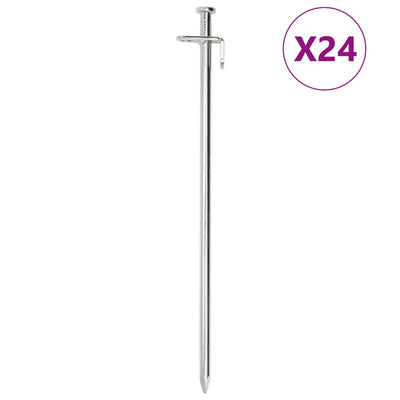 teltpløkker 24 stk. 30 cm 8 mm galvaniseret stål