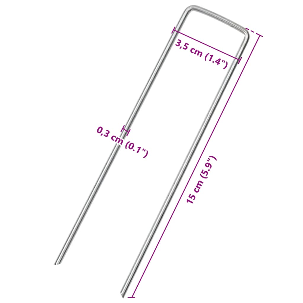 jordpløkker 25 stk. U-facon 15x3,5 cm galvaniseret stål