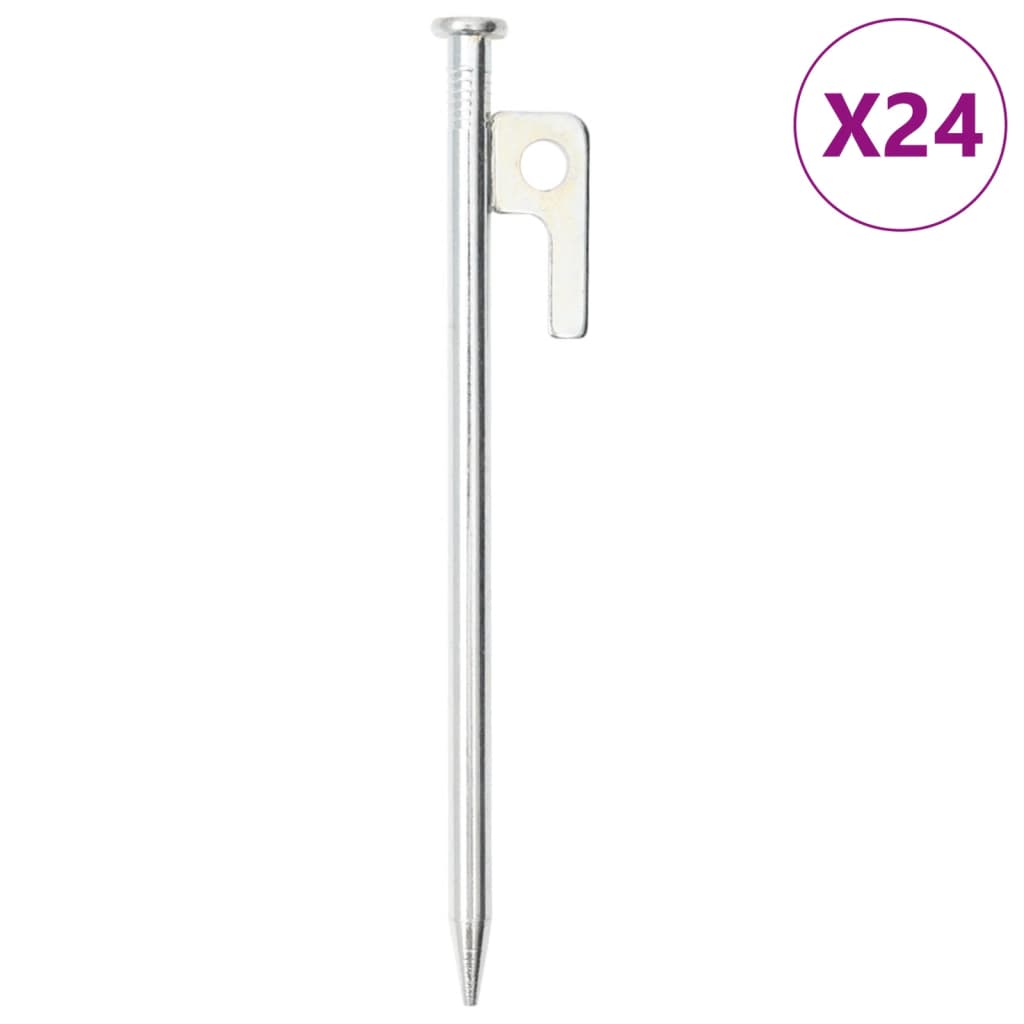 teltpløkker 24 stk. 20 cm 9 mm galvaniseret stål billede