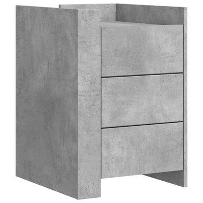 sengebord 45x50x65 cm konstrueret træ betongrå