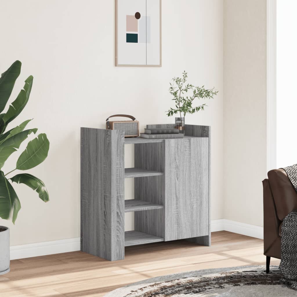 skænk 73,5x35x75 cm konstrueret træ grå sonoma-eg