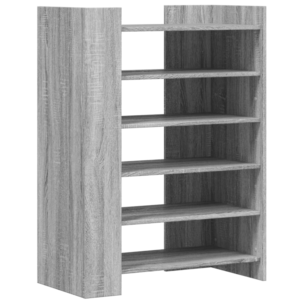 skoskab 74,5x37,5x100 cm konstrueret træ grå sonoma-eg