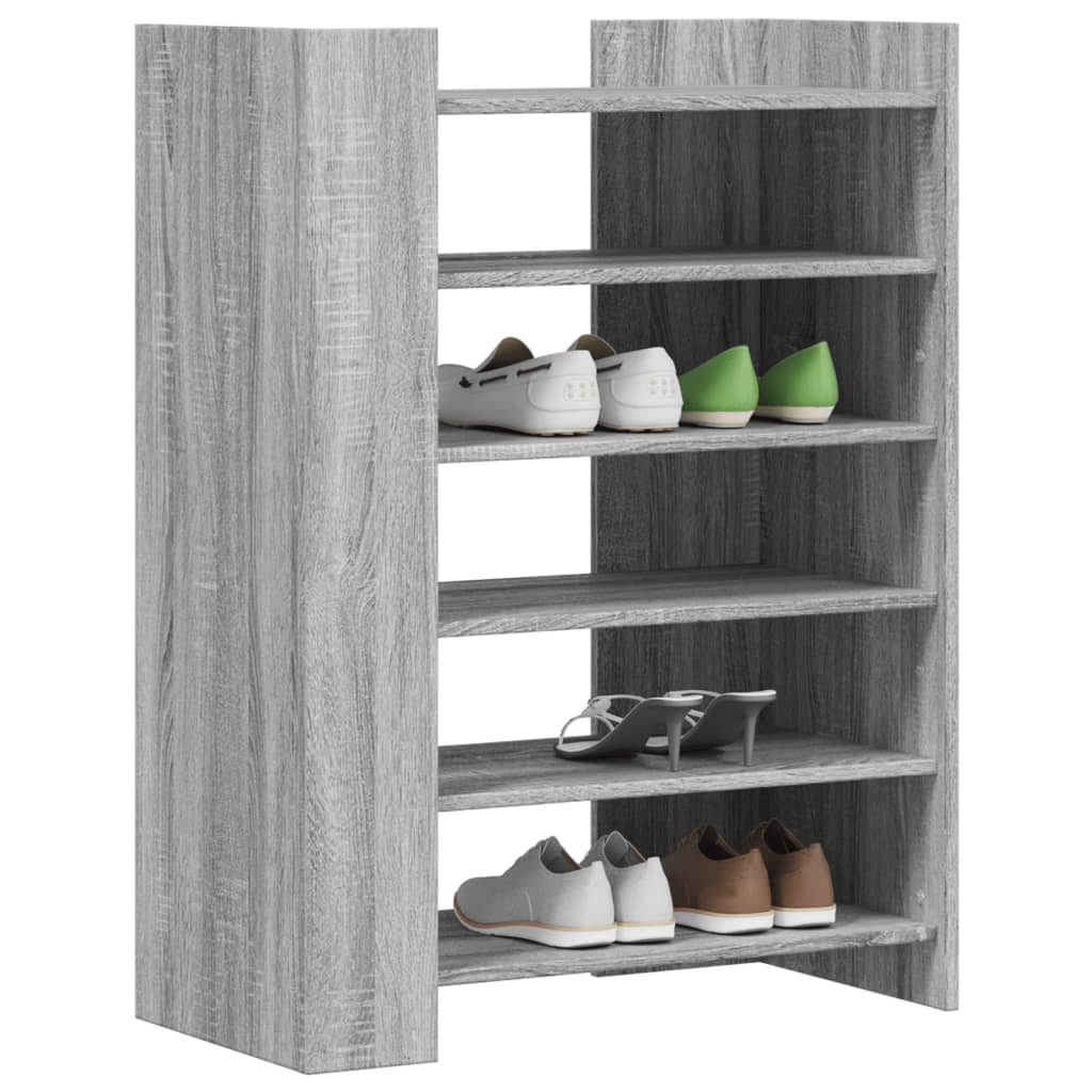 skoskab 74,5x37,5x100 cm konstrueret træ grå sonoma-eg
