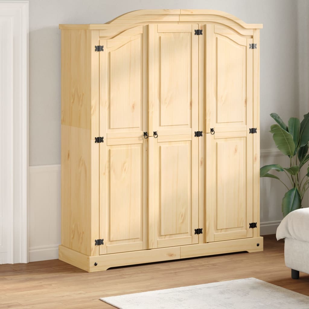 klædeskab Corona 151,5x52x186 cm massivt fyrretræ billede
