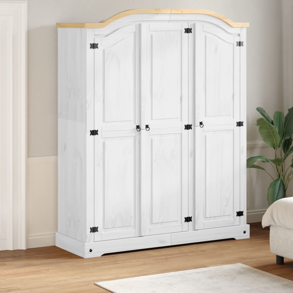 klædeskab Corona 151,5x52x186 cm massivt fyrretræ billede
