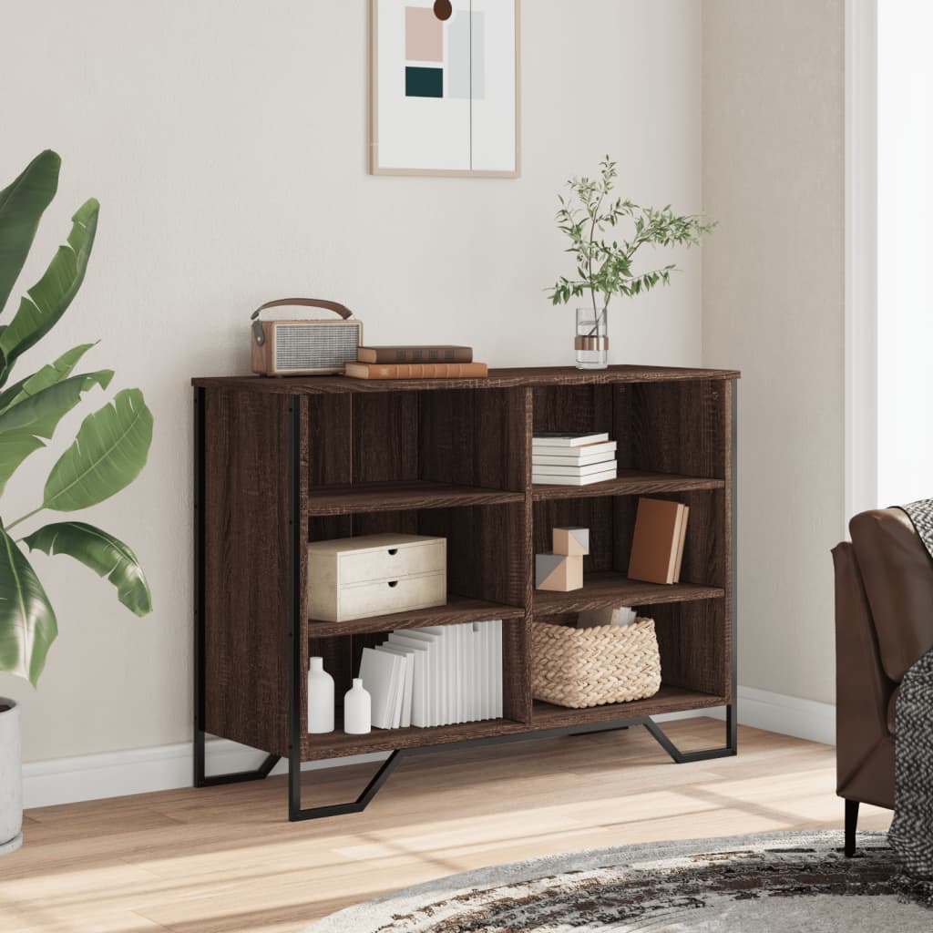 skænk 101x35,5x74,5 cm konstrueret træ brun egetræsfarve
