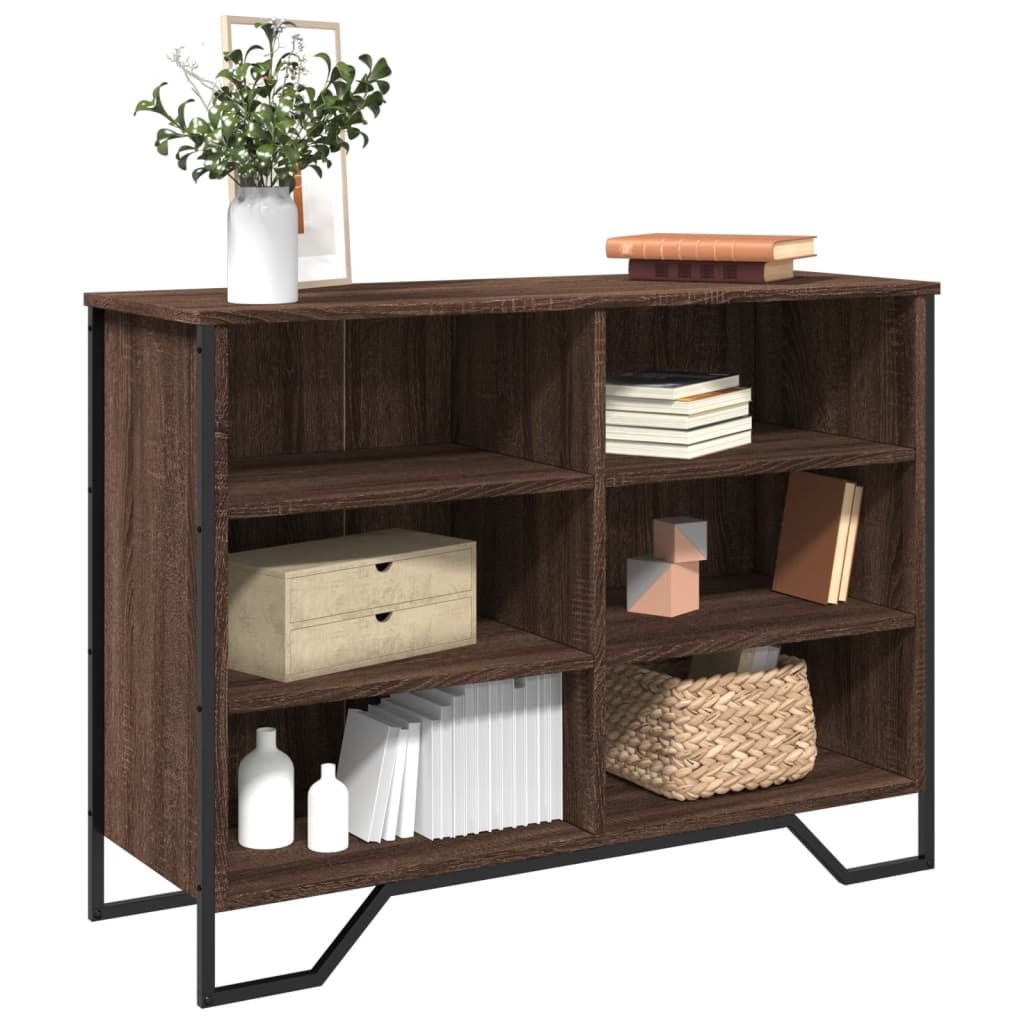 skænk 101x35,5x74,5 cm konstrueret træ brun egetræsfarve