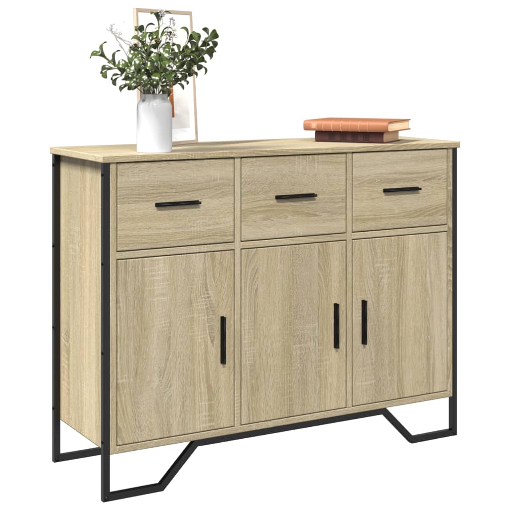 skænk 97x32,5x74,5 cm konstrueret træ sonoma-eg