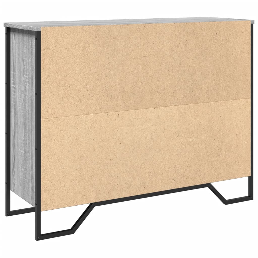 skænk 97x32,5x74,5 cm konstrueret træ grå sonoma-eg