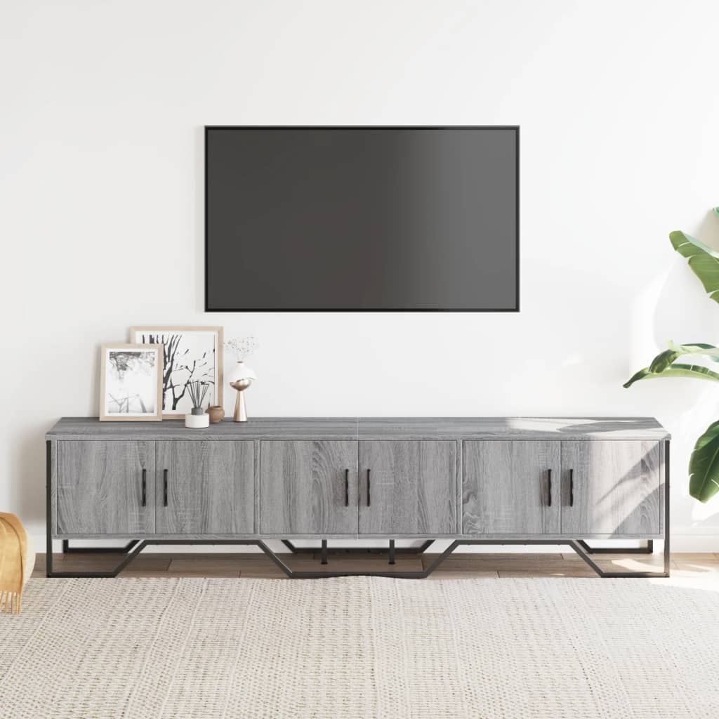 tv-bord 180x34x41 cm konstrueret træ grå sonoma-eg