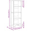 bogreol 50x31x137,5 cm konstrueret træ sort