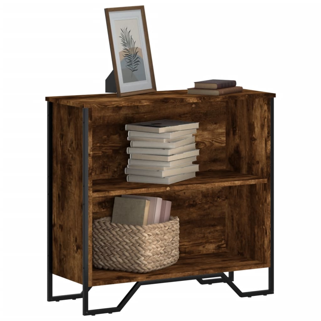 Bogreol 50X31X74,5 Cm Konstrueret Træ Etræsfarve Røget Eg - 80 cm / 74.5 cm