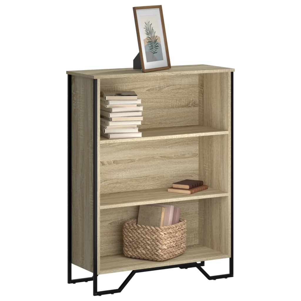 bogreol 80x31x106 cm konstrueret træ sonoma-eg billede