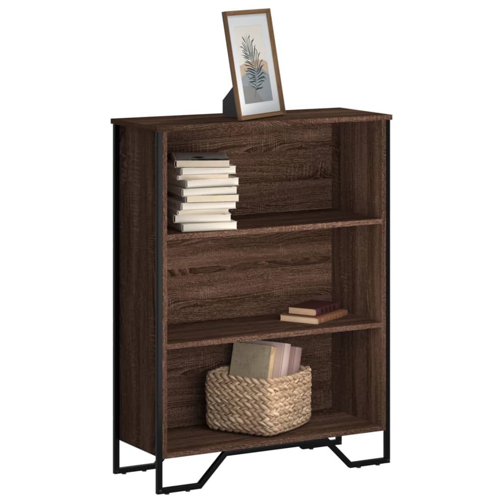 bogreol 80x31x106 cm konstrueret træ brun egetræsfarve billede