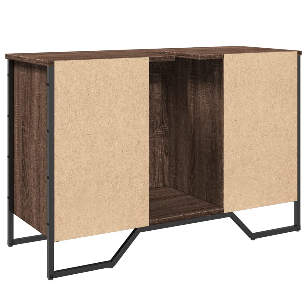 underskab til håndvask 91x35x60 cm konstrueret træ brunt eg
