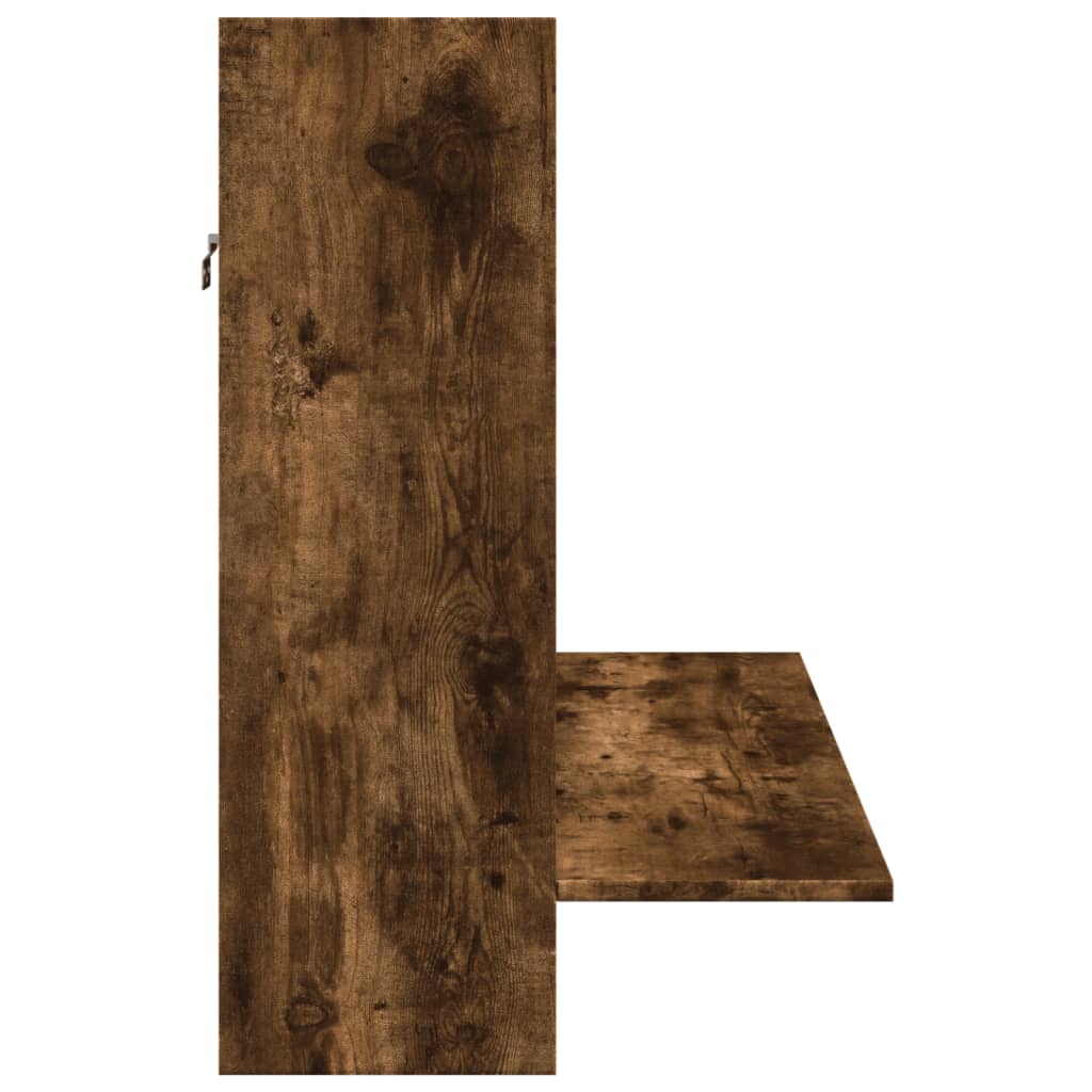 væghængt skrivebord 105x48x75 cm konstrueret træ røget egetræ