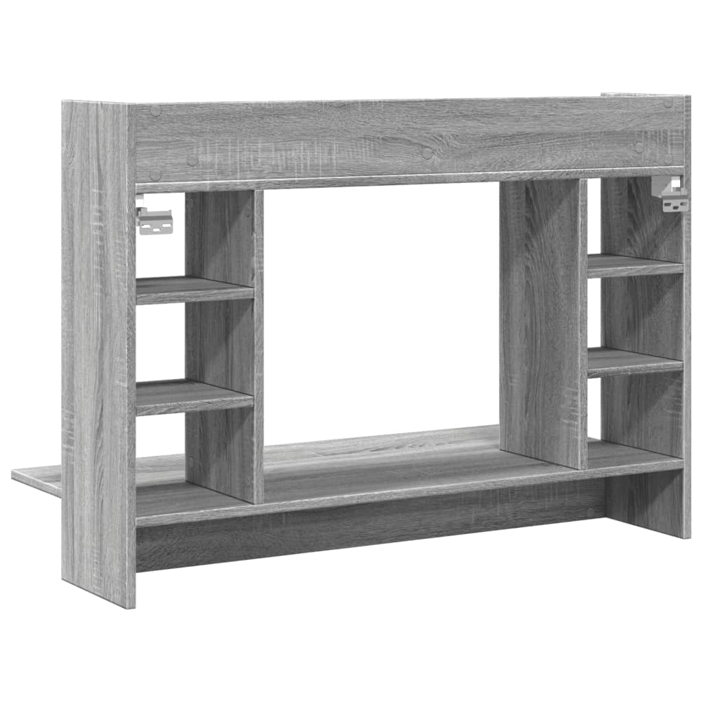 væghængt skrivebord 105x48x75 cm konstrueret træ grå sonoma-eg