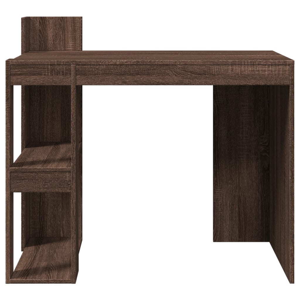skrivebord 103,5x56,5x94 cm konstrueret træ brun egetræsfarve