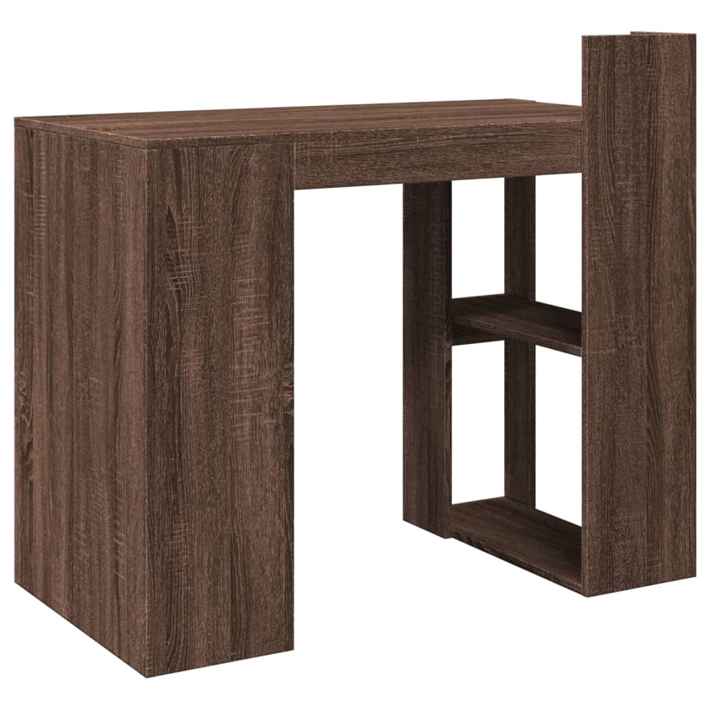 skrivebord 103,5x56,5x94 cm konstrueret træ brun egetræsfarve