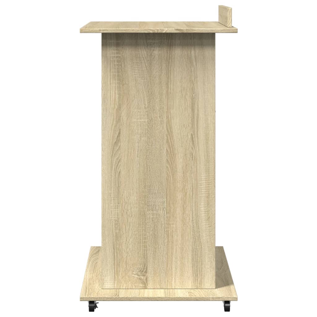 talerstol med hjul skuffe 55x55x107cm konstrueret træ sonoma eg