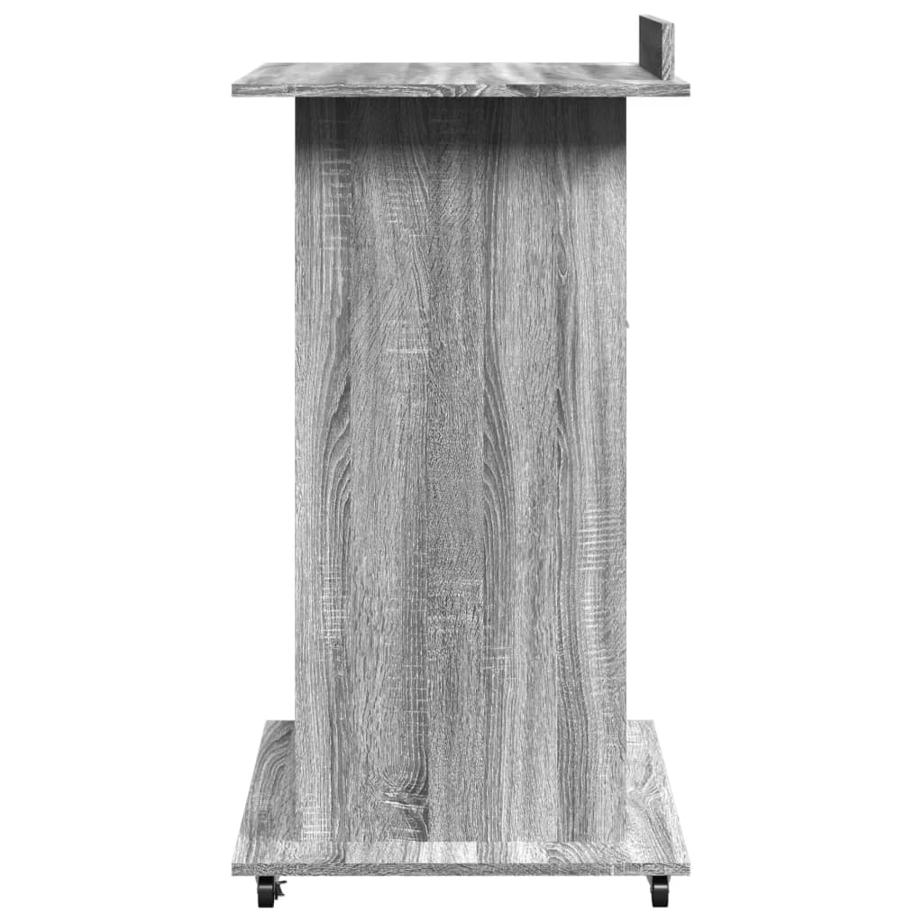 talerstol med hjul og skuffe 55x55x107 cm konstrueret træ