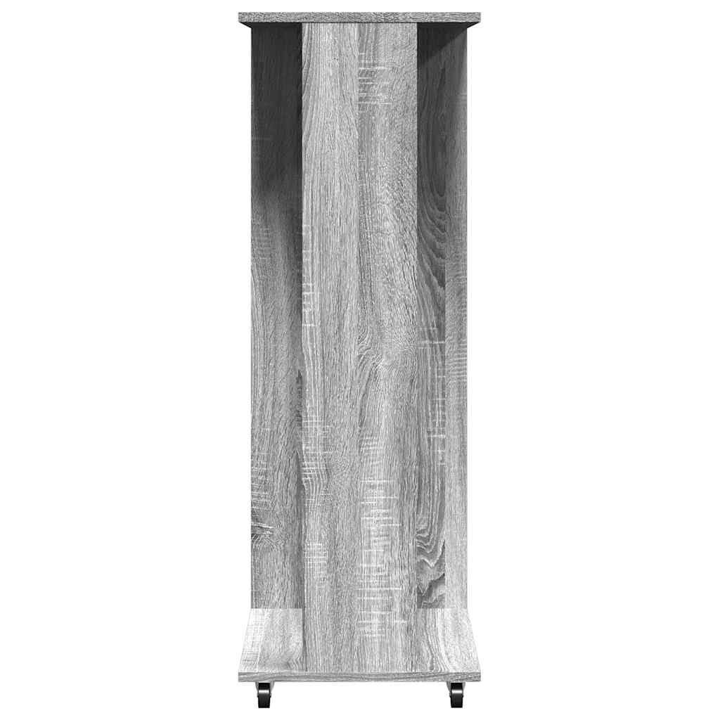 klædeskab med hjul 102x38x110 cm konstrueret træ grå sonoma-eg