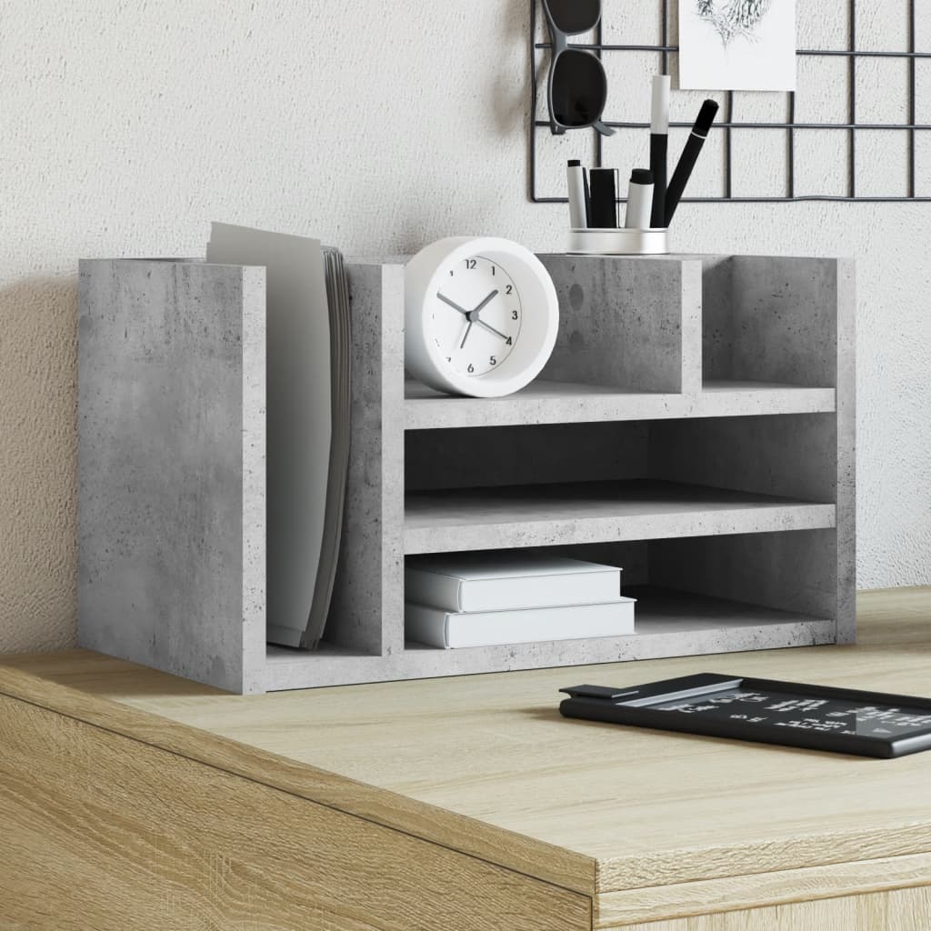 dueslag til skrivebord 44,5x24x25 cm konstrueret træ betongrå billede