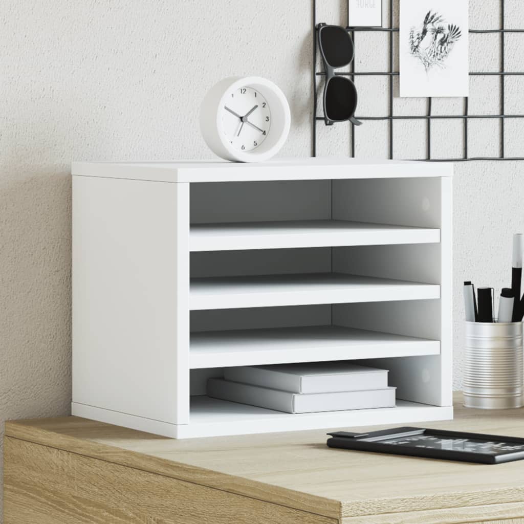 dueslag til skrivebord 36x26x29,5 cm konstrueret træ hvid billede