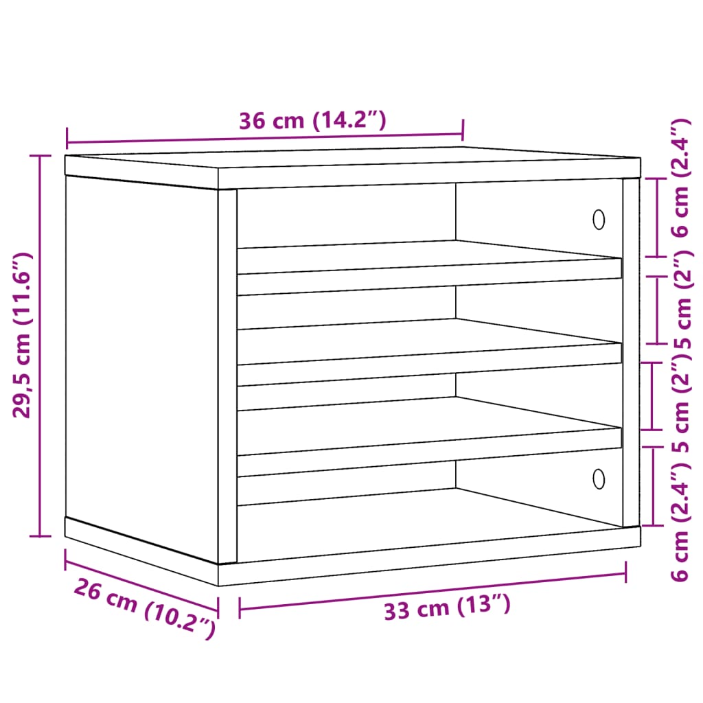 dueslag til skrivebord 36x26x29,5 cm konstrueret træ sonoma-eg
