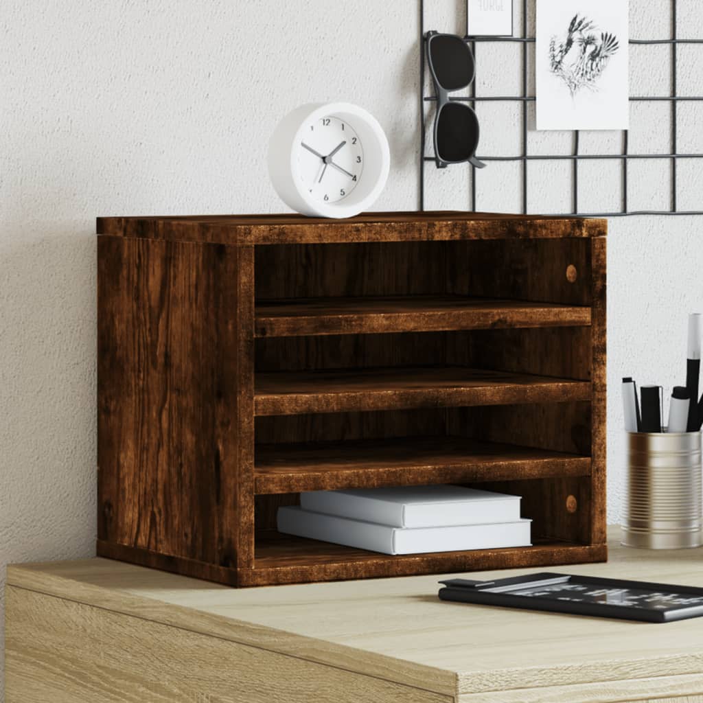 dueslag til skrivebord 36x26x29,5 cm konstrueret træ røget eg billede