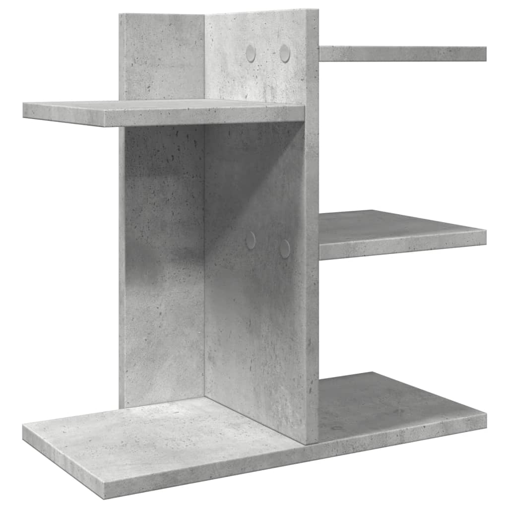 hylde til skrivebord 42x21,5x42 cm konstrueret træ betongrå