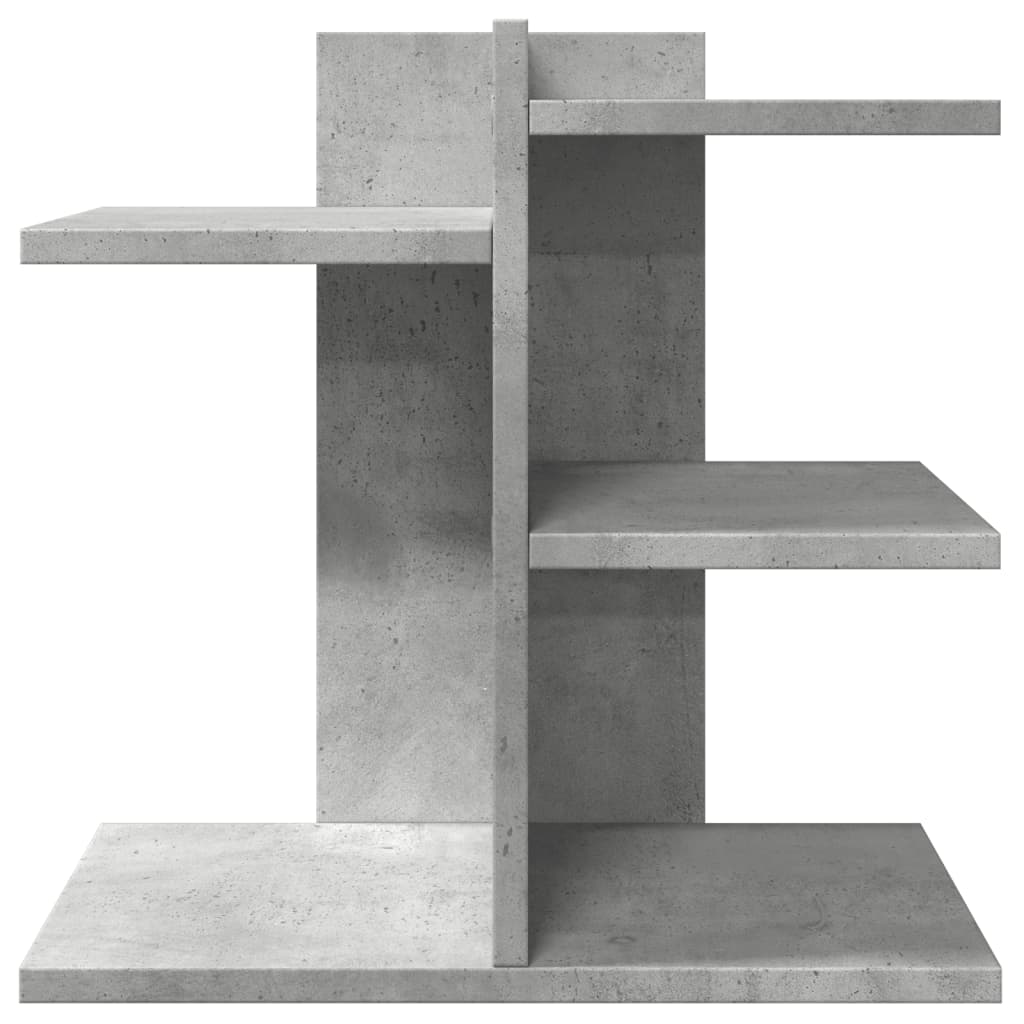 hylde til skrivebord 42x21,5x42 cm konstrueret træ betongrå