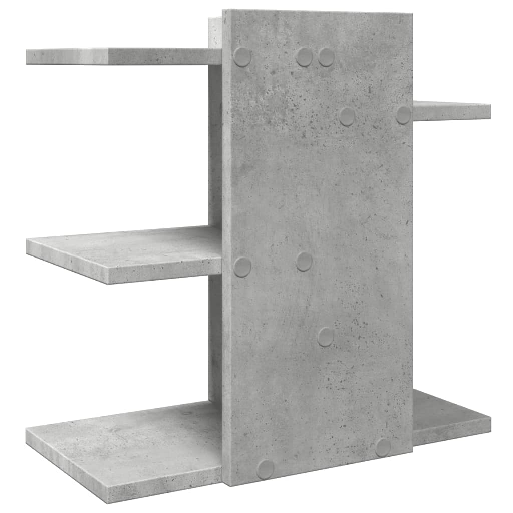 hylde til skrivebord 42x21,5x42 cm konstrueret træ betongrå