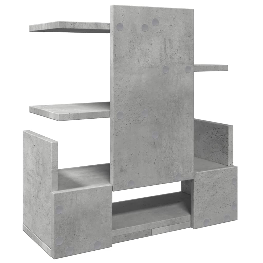 hylde til skrivebord 49x20x52,5 cm konstrueret træ betongrå